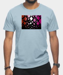 Lesbian T-Shirts - Lesbian Pride Flag Falling Diamonds on Black T-Shirt TP1503 14 - Lesbian Flag Lesbian Pride Flag Falling Diamonds on Black