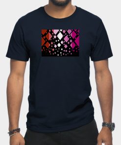 Lesbian T-Shirts - Lesbian Pride Flag Falling Diamonds on Black T-Shirt TP1503 15 - Lesbian Flag Lesbian Pride Flag Falling Diamonds on Black