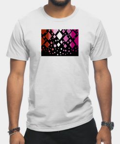 Lesbian T-Shirts - Lesbian Pride Flag Falling Diamonds on Black T-Shirt TP1503 16 - Lesbian Flag Lesbian Pride Flag Falling Diamonds on Black