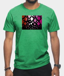Lesbian T-Shirts - Lesbian Pride Flag Falling Diamonds on Black T-Shirt TP1503 17 - Lesbian Flag Lesbian Pride Flag Falling Diamonds on Black