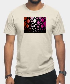 Lesbian T-Shirts - Lesbian Pride Flag Falling Diamonds on Black T-Shirt TP1503 18 - Lesbian Flag Lesbian Pride Flag Falling Diamonds on Black