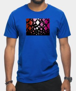 Lesbian T-Shirts - Lesbian Pride Flag Falling Diamonds on Black T-Shirt TP1503 2 - Lesbian Flag Lesbian Pride Flag Falling Diamonds on Black