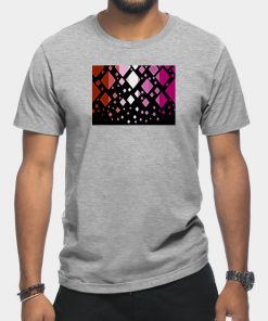 Lesbian T-Shirts - Lesbian Pride Flag Falling Diamonds on Black T-Shirt TP1503 19 - Lesbian Flag Lesbian Pride Flag Falling Diamonds on Black