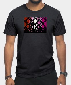 Lesbian T-Shirts - Lesbian Pride Flag Falling Diamonds on Black T-Shirt TP1503 20 - Lesbian Flag Lesbian Pride Flag Falling Diamonds on Black