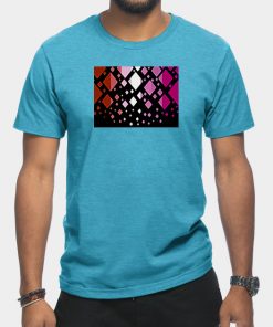 Lesbian T-Shirts - Lesbian Pride Flag Falling Diamonds on Black T-Shirt TP1503 22 - Lesbian Flag Lesbian Pride Flag Falling Diamonds on Black