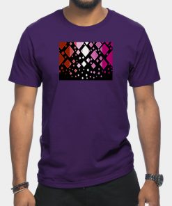 Lesbian T-Shirts - Lesbian Pride Flag Falling Diamonds on Black T-Shirt TP1503 23 - Lesbian Flag Lesbian Pride Flag Falling Diamonds on Black