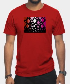 Lesbian T-Shirts - Lesbian Pride Flag Falling Diamonds on Black T-Shirt TP1503 25 - Lesbian Flag Lesbian Pride Flag Falling Diamonds on Black