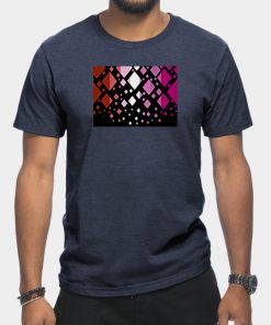 Lesbian T-Shirts - Lesbian Pride Flag Falling Diamonds on Black T-Shirt TP1503 26 - Lesbian Flag Lesbian Pride Flag Falling Diamonds on Black