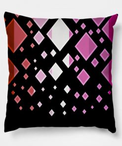 Lesbian Pride Flag Falling Diamonds on Black