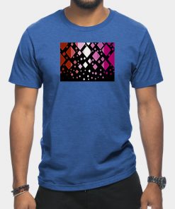 Lesbian T-Shirts - Lesbian Pride Flag Falling Diamonds on Black T-Shirt TP1503 4 - Lesbian Flag Lesbian Pride Flag Falling Diamonds on Black