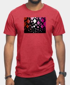 Lesbian T-Shirts - Lesbian Pride Flag Falling Diamonds on Black T-Shirt TP1503 5 - Lesbian Flag Lesbian Pride Flag Falling Diamonds on Black
