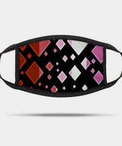 Lesbian Pride Flag Falling Diamonds on Black