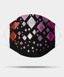 Lesbian Pride Flag Falling Diamonds on Black