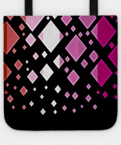 Lesbian Pride Flag Falling Diamonds on Black