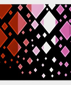 Lesbian Pride Flag Falling Diamonds on Black