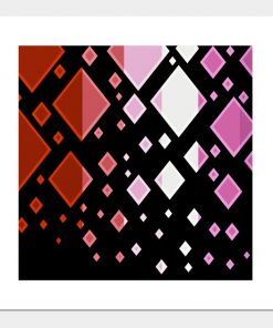 Lesbian Pride Flag Falling Diamonds on Black