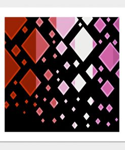 Lesbian Posters - Lesbian Pride Flag Falling Diamonds on Black Poster TP1503 2 - Lesbian Flag Lesbian Pride Flag Falling Diamonds on Black