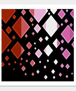Lesbian Posters - Lesbian Pride Flag Falling Diamonds on Black Poster TP1503 3 - Lesbian Flag Lesbian Pride Flag Falling Diamonds on Black
