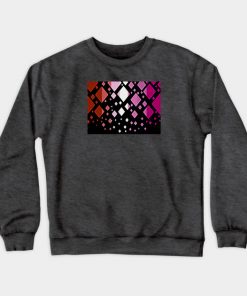Lesbian Sweatshirts - Lesbian Pride Flag Falling Diamonds on Black Sweatshirt TP1503 4 - Lesbian Flag Lesbian Pride Flag Falling Diamonds on Black