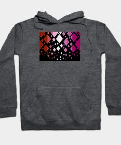 Lesbian Hoodies - Lesbian Pride Flag Falling Diamonds on Black Hoodie TP1503 5 - Lesbian Flag Lesbian Pride Flag Falling Diamonds on Black