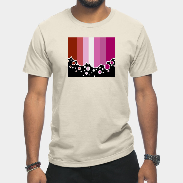 25053103_0-11 Lesbian Pride Flag Falling Bubbles Silhouette on Black