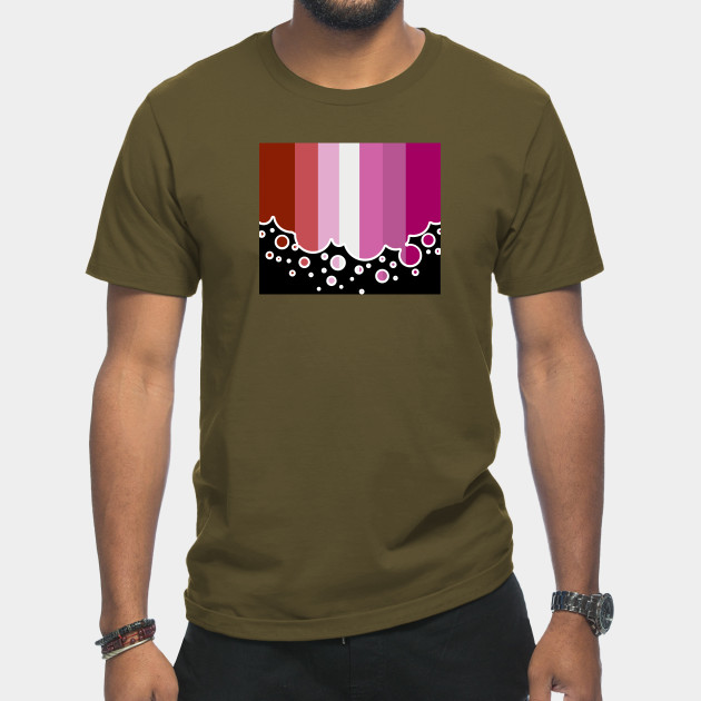 25053103_0-14 Lesbian Pride Flag Falling Bubbles Silhouette on Black