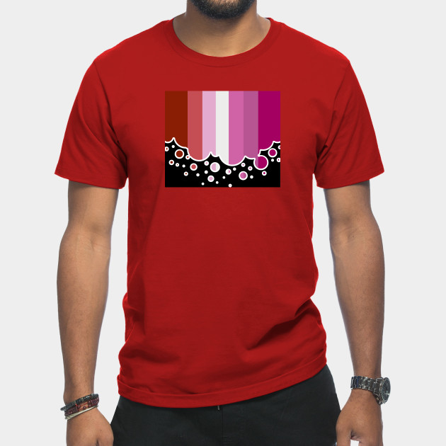 25053103_0-15 Lesbian Pride Flag Falling Bubbles Silhouette on Black