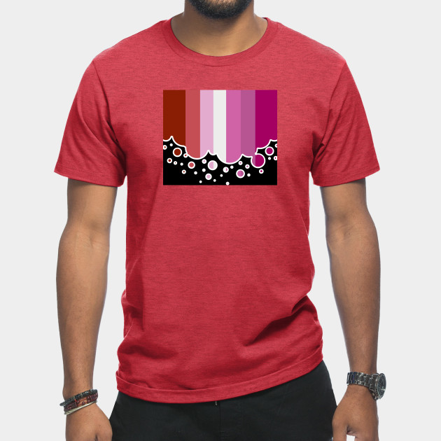 25053103_0-18 Lesbian Pride Flag Falling Bubbles Silhouette on Black