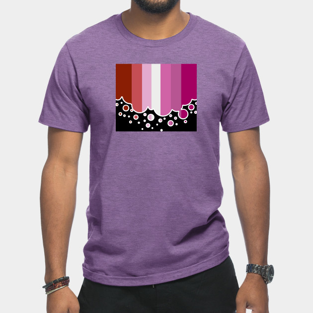 25053103_0-19 Lesbian Pride Flag Falling Bubbles Silhouette on Black