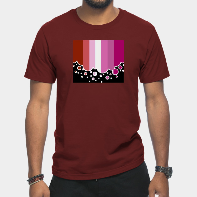 25053103_0-23 Lesbian Pride Flag Falling Bubbles Silhouette on Black