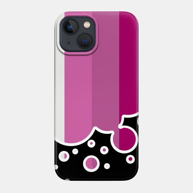 25053103_0-38 Lesbian Pride Flag Falling Bubbles Silhouette on Black