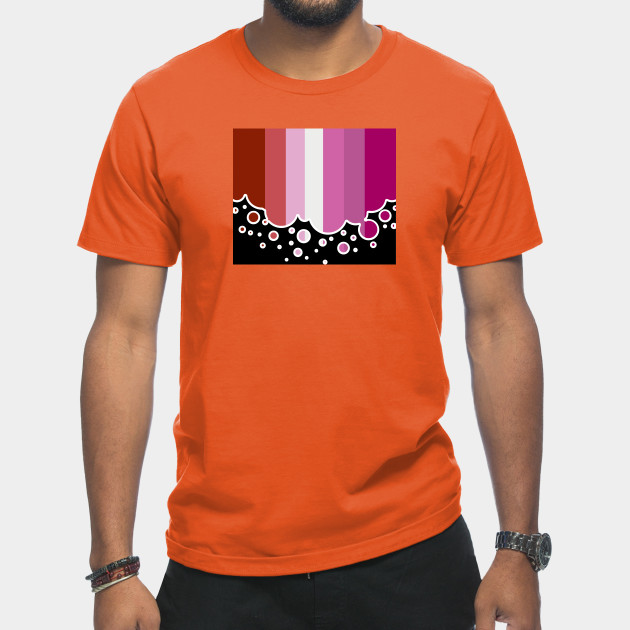 25053103_0-5 Lesbian Pride Flag Falling Bubbles Silhouette on Black