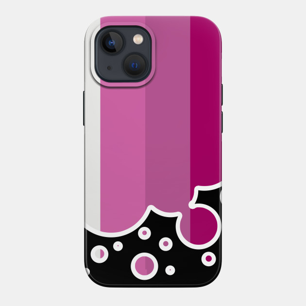 25053103_0-55 Lesbian Pride Flag Falling Bubbles Silhouette on Black