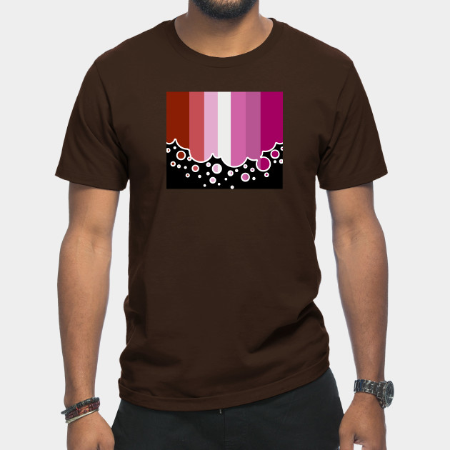 25053103_0-6 Lesbian Pride Flag Falling Bubbles Silhouette on Black