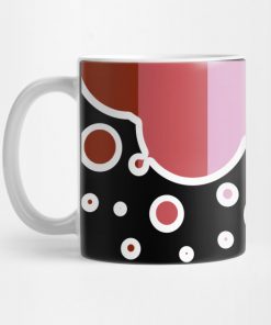 Lesbian Pride Flag Falling Bubbles Silhouette on Black