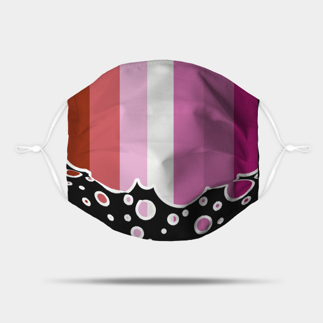 25053103_0-66 Lesbian Pride Flag Falling Bubbles Silhouette on Black