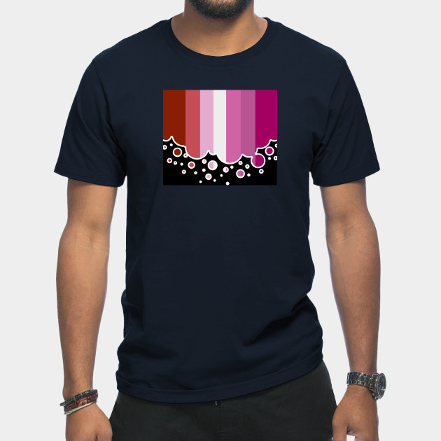 25053103_0-7 Lesbian Pride Flag Falling Bubbles Silhouette on Black