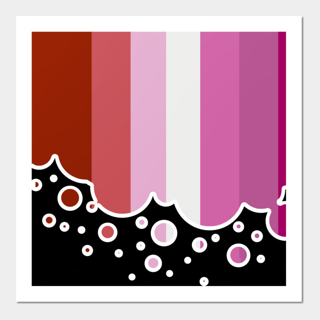 25053103_0-71 Lesbian Pride Flag Falling Bubbles Silhouette on Black