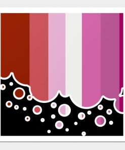 Lesbian Posters - Lesbian Pride Flag Falling Bubbles Silhouette on Black Poster TP1503 4 - Lesbian Flag Lesbian Pride Flag Falling Bubbles Silhouette on Black