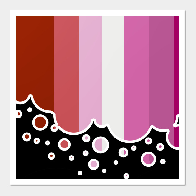 25053103_0-73 Lesbian Pride Flag Falling Bubbles Silhouette on Black