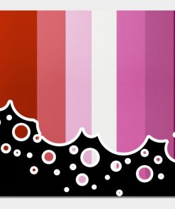 Lesbian Posters - Lesbian Pride Flag Falling Bubbles Silhouette on Black Poster TP1503 6 - Lesbian Flag Lesbian Pride Flag Falling Bubbles Silhouette on Black