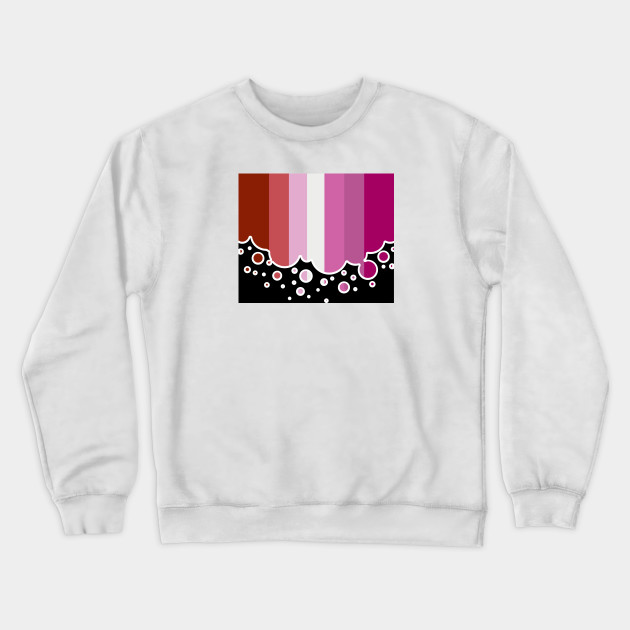 25053103_0-75 Lesbian Pride Flag Falling Bubbles Silhouette on Black