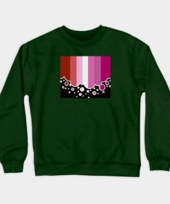 Lesbian Sweatshirts - Lesbian Pride Flag Falling Bubbles Silhouette on Black Sweatshirt TP1503 3 - Lesbian Flag Lesbian Pride Flag Falling Bubbles Silhouette on Black