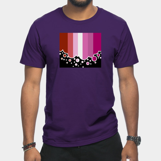 25053103_0-8 Lesbian Pride Flag Falling Bubbles Silhouette on Black