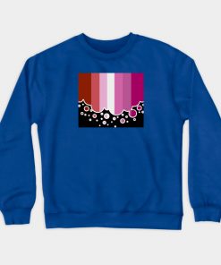 Lesbian Sweatshirts - Lesbian Pride Flag Falling Bubbles Silhouette on Black Sweatshirt TP1503 5 - Lesbian Flag Lesbian Pride Flag Falling Bubbles Silhouette on Black