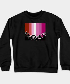 Lesbian Sweatshirts - Lesbian Pride Flag Falling Bubbles Silhouette on Black Sweatshirt TP1503 6 - Lesbian Flag Lesbian Pride Flag Falling Bubbles Silhouette on Black