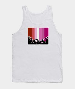 Lesbian Pride Flag Falling Bubbles Silhouette on Black