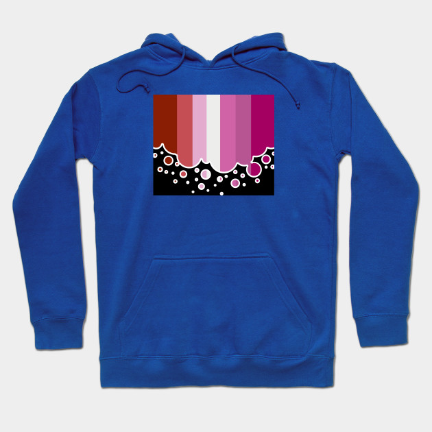 25053103_0-93 Lesbian Pride Flag Falling Bubbles Silhouette on Black