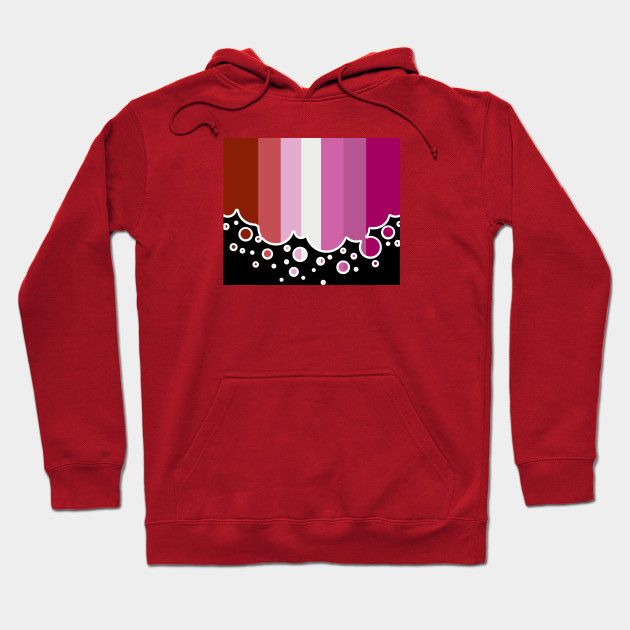 25053103_0-96 Lesbian Pride Flag Falling Bubbles Silhouette on Black