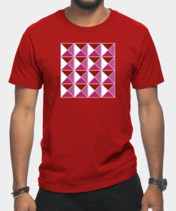 Lesbian T-Shirts - Lesbian Pride Triangle Pattern T-Shirt TP1503 10 - Lesbian Flag Lesbian Pride Triangle Pattern